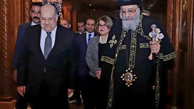 رئيس مجلس الشيوخ في الكاتدرائية لتهنئة قداسة البابا بعيد الميلاد المجيد